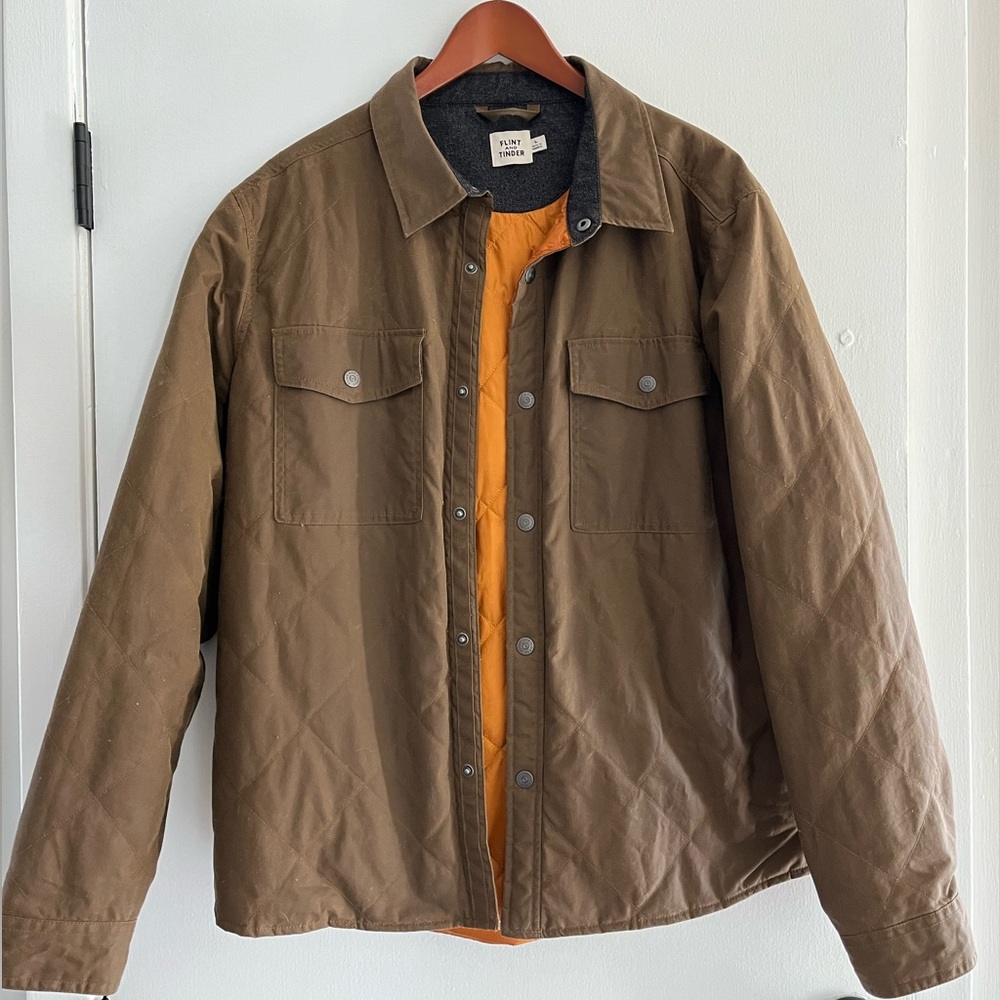 NWOT Flint and Tinder Quilted Waxed Shirt Jacket